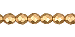 Czech Fire Polished Glass Matte Metallic Flax Round 8mm