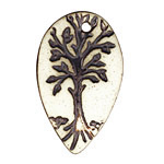Earthenwood Studio Ceramic Oxidation Leafy Tree Pendant 28x46mm