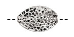 Pewter Textured Twisted Oval 27x18mm