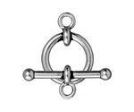 TierraCast Antique Silver (plated) 3/4" Anna Toggle Clasp 18x25mm, 31mm bar