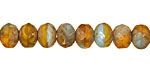 Czech Glass Sunday Breakfast Fire Polished Rondelle 6x9mm