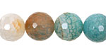Beach Agate Faceted Round 13-14mm