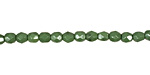 Czech Fire Polished Glass Coated Opaque Pea Green Round 4mm