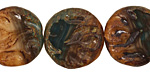 Czech Glass Sandy Beach Groovy Coin 20mm
