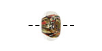 Grace Lampwork Multi-Color w/ Blue & Orange Rondelle 10x16mm