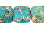 Ocean Blue Impression Jasper Puff Square 20mm