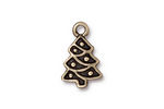 TierraCast Antique Brass (plated) Christmas Tree Charm 12x20mm