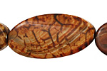 Leopard Fire Agate Flat Oval 39-41x20-21mm