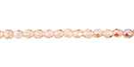 Czech Fire Polished Glass Rosaline AB Round 3mm