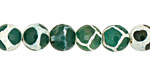 Green & White Wave Agate Faceted Round 10mm