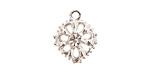 Nunn Design Sterling Silver (plated) Flower Crystal Charm 15x18mm