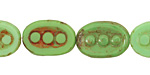Czech Glass Apple Picasso Dotted Window Oval 18x13mm