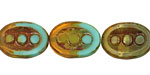 Czech Glass Sunny Waters Dotted Window Oval 18x13mm