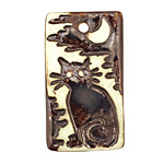 Earthenwood Studio Ceramic Spooky Kitty Pendant 24x43mm