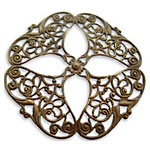 Vintaj Natural Brass Openwork Flower Filigree 48mm