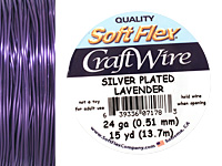 Soft Flex Silver Plated Lavender Craft Wire 24 gauge, 15 yards