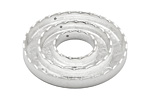 Silver (plated) Open Scalloped Round (2 channel, 3 hole) Katiedids 35mm