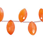 Carnelian (natural-orange) Faceted Flat Spear Drop 8-10x13-17mm