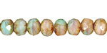 Czech Glass Spring Bouquet Picasso Fire Polished Rondelle 6x9mm