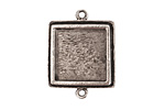 Nunn Design Antique Silver (plated) Traditional Square Bezel Pendant Link 28x21mm