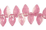 Czech Glass Mauve Crystal Leaf Drop 5x10mm