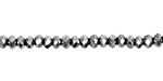 Metallic Silver Crystal Faceted Rondelle 4mm
