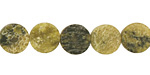 Yellow Turquoise Puff Coin 12mm