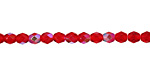 Czech Fire Polished Glass Ruby AB Round 4mm