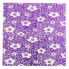 Lillypilly Purple Flower Garden Anodized Aluminum 3"x3" Sheet, 24 gauge