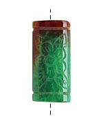Green Agate Carved Thin Pillow 39-40x19-20mm