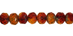 Czech Glass Peanut Butter & Jelly Fire Polished Rondelle 6x9mm