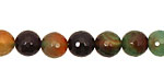 Green/Caramel (dark) Agate Faceted Round 8mm