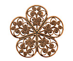 Stampt Antique Copper (plated) Wild Rose Filigree 35mm