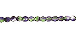 Czech Fire Polished Glass Dual Coated Blueberry/Green Tea Round 4mm