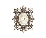 Stampt Antique Pewter (plated) Floral Filigree Oval Setting 10x14mm
