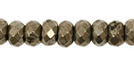 Golden Pyrite (silver tone) Faceted Rondelle 6x10mm