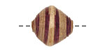 African Paper (beige, eggplant, beige) Bicone 20x21-22mm