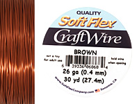 Soft Flex Brown Craft Wire 26 gauge, 30 yards