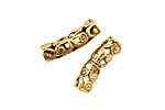 Stampt Antique Gold (plated) Arched Filigree Tube Bead 19x6mm