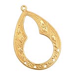 Brass Patterned Diamond Link 32x46mm