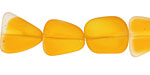 Saffron Yellow Recycled Glass Flat Freeform 15x13-15mm