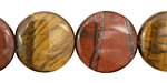 Tiger Eye (multi) Puff Coin 18mm