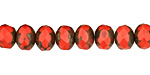 Czech Glass Pink Silk Fire Polished Rondelle 6x9mm