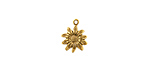 Stampt Antique Gold (plated) Tiny Sunflower Charm 9x12mm