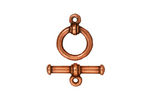 TierraCast Antique Copper (plated) Bar & Ring Toggle Clasp 16x12mm, 19 Bar