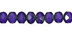 Czech Glass Cobalt Fire Polished Rondelle 6x9mm