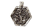 Green Girl Pewter Wisdom Tree Pendant 28x32mm