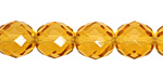 Czech Fire Polished Glass Medium Topaz Round 12mm