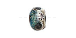 Grace Lampwork Sable Celestial Rondelle 10x16mm