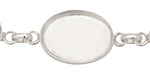 Silver (plated) Oval Bezel Link Bracelet 24x18mm